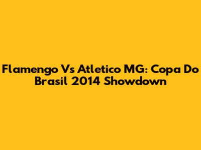 Flamengo Vs Atletico MG: Copa Do Brasil 2014 Showdown