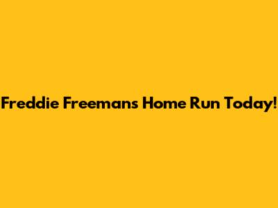 Freddie Freeman's Home Run Today!