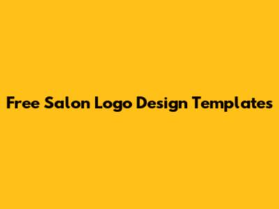 Free Salon Logo Design Templates