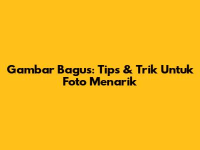 Gambar Bagus: Tips & Trik Untuk Foto Menarik