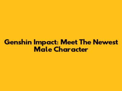Genshin Impact: Meet The Newest Male Character