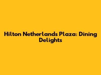 Hilton Netherlands Plaza: Dining Delights