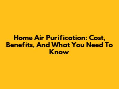 Home Air Purification: Cost, Benefits, And What You Need To Know