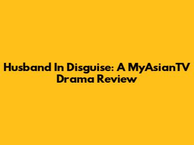 Husband In Disguise: A MyAsianTV Drama Review