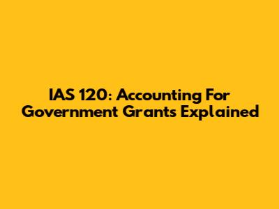 IAS 120: Accounting For Government Grants Explained
