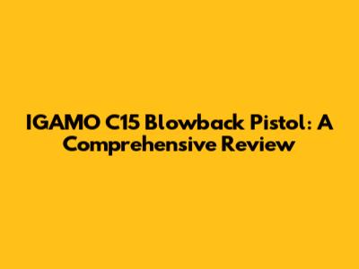 IGAMO C15 Blowback Pistol: A Comprehensive Review