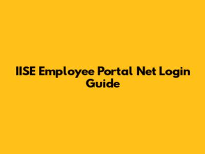 IISE Employee Portal Net Login Guide