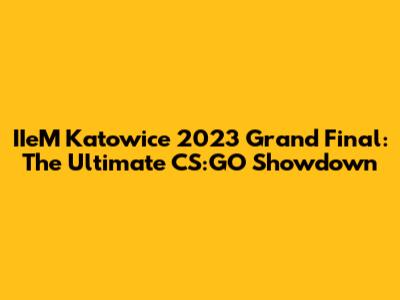 IIeM Katowice 2023 Grand Final: The Ultimate CS:GO Showdown