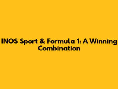 INOS Sport & Formula 1: A Winning Combination