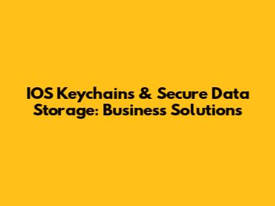 IOS Keychains & Secure Data Storage: Business Solutions