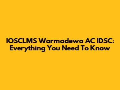 IOSCLMS Warmadewa AC IDSC: Everything You Need To Know