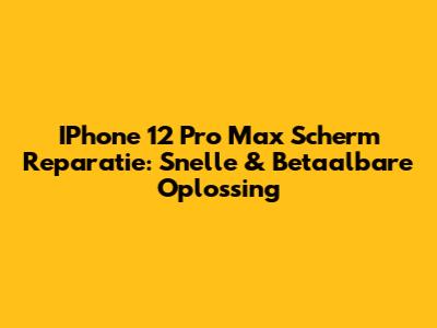IPhone 12 Pro Max Scherm Reparatie: Snelle & Betaalbare Oplossing