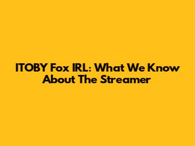 ITOBY Fox IRL: What We Know About The Streamer