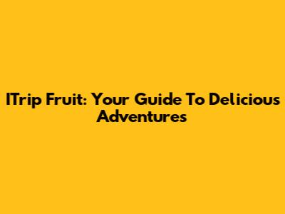 ITrip Fruit: Your Guide To Delicious Adventures