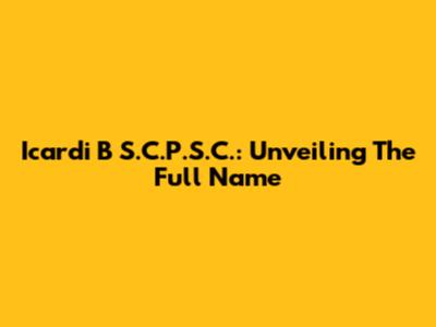 Icardi B S.C.P.S.C.: Unveiling The Full Name