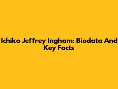 Ichiko Jeffrey Ingham: Biodata And Key Facts