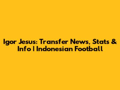 Igor Jesus: Transfer News, Stats & Info | Indonesian Football