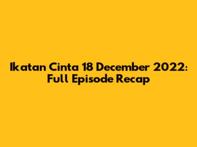 Ikatan Cinta 18 December 2022: Full Episode Recap