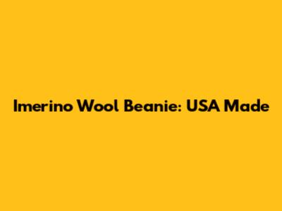 Imerino Wool Beanie: USA Made