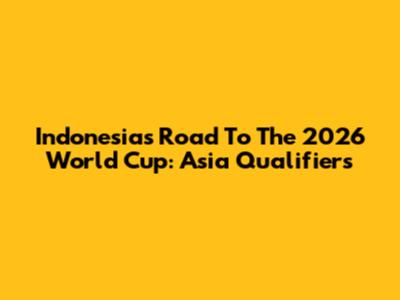 Indonesia's Road To The 2026 World Cup: Asia Qualifiers