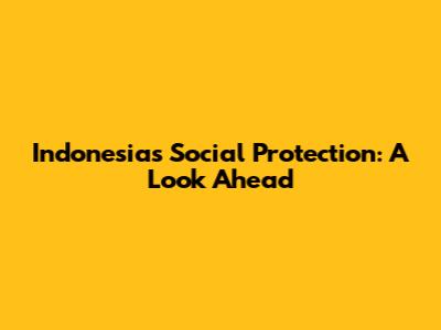 Indonesia's Social Protection: A Look Ahead