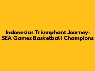 Indonesia's Triumphant Journey: SEA Games Basketball Champions
