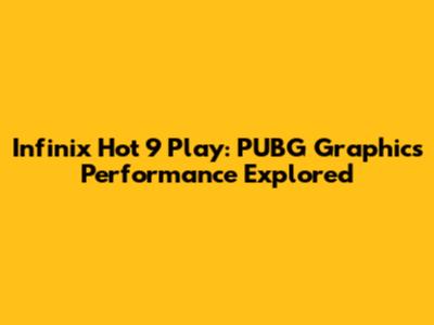 Infinix Hot 9 Play: PUBG Graphics Performance Explored