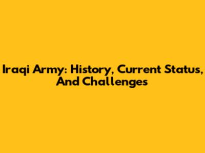 Iraqi Army: History, Current Status, And Challenges