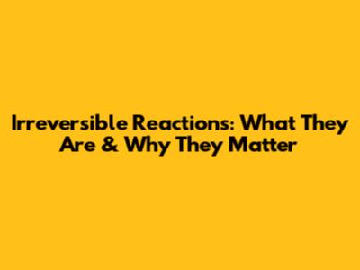 Irreversible Reactions: What They Are & Why They Matter