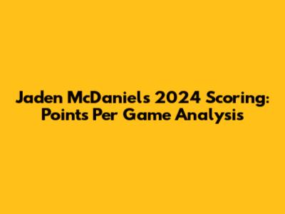 Jaden McDaniels' 2024 Scoring: Points Per Game Analysis