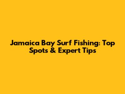 Jamaica Bay Surf Fishing: Top Spots & Expert Tips