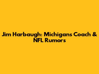 Jim Harbaugh: Michigan's Coach & NFL Rumors