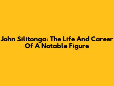John Silitonga: The Life And Career Of A Notable Figure