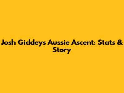 Josh Giddey's Aussie Ascent: Stats & Story
