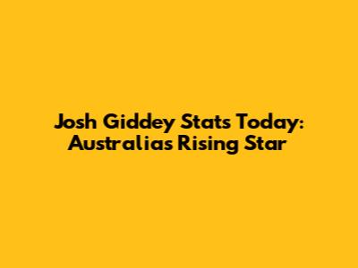 Josh Giddey Stats Today: Australia's Rising Star
