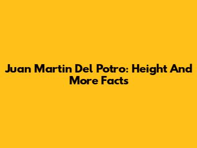 Juan Martin Del Potro: Height And More Facts