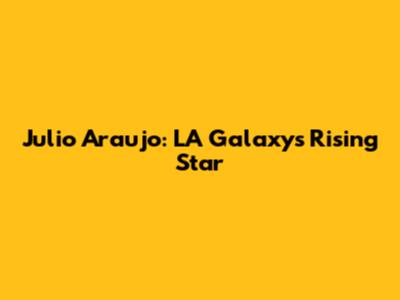 Julio Araujo: LA Galaxy's Rising Star