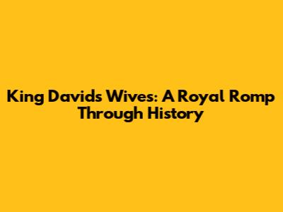 King David's Wives: A Royal Romp Through History