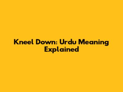 Kneel Down: Urdu Meaning Explained
