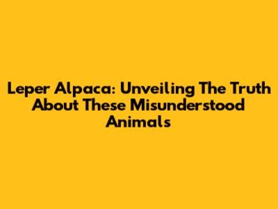 Leper Alpaca: Unveiling The Truth About These Misunderstood Animals