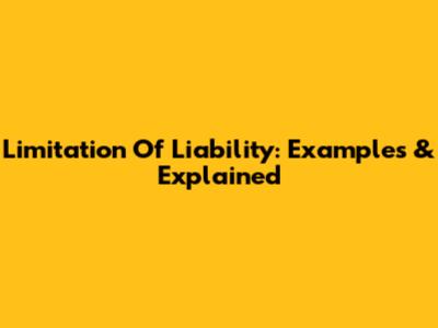 Limitation Of Liability: Examples & Explained