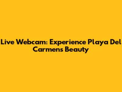 Live Webcam: Experience Playa Del Carmen's Beauty