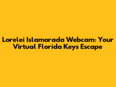 Lorelei Islamorada Webcam: Your Virtual Florida Keys Escape