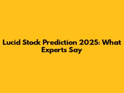 Lucid Stock Prediction 2025: What Experts Say