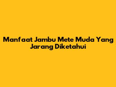 Manfaat Jambu Mete Muda Yang Jarang Diketahui