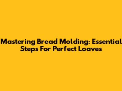 Mastering Bread Molding: Essential Steps For Perfect Loaves