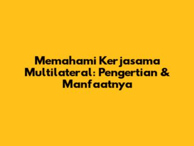 Memahami Kerjasama Multilateral: Pengertian & Manfaatnya