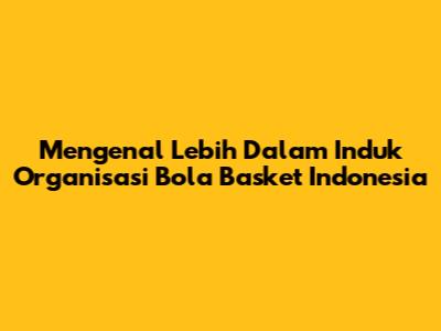 Mengenal Lebih Dalam Induk Organisasi Bola Basket Indonesia
