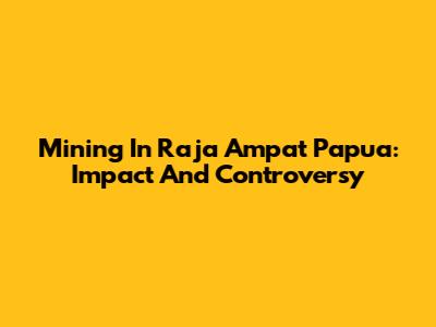 Mining In Raja Ampat Papua: Impact And Controversy