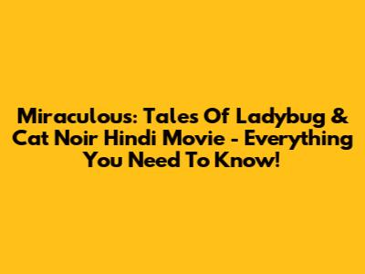 Miraculous: Tales Of Ladybug & Cat Noir Hindi Movie - Everything You Need To Know!